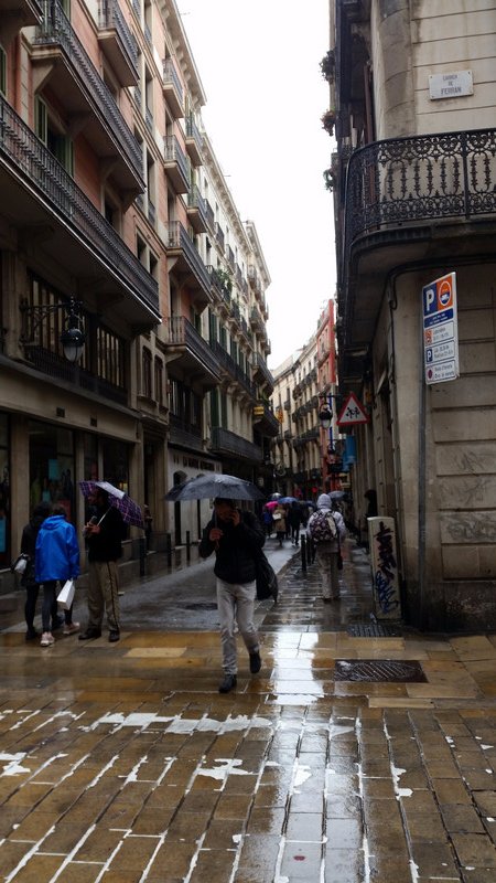 rainy day in barcelona