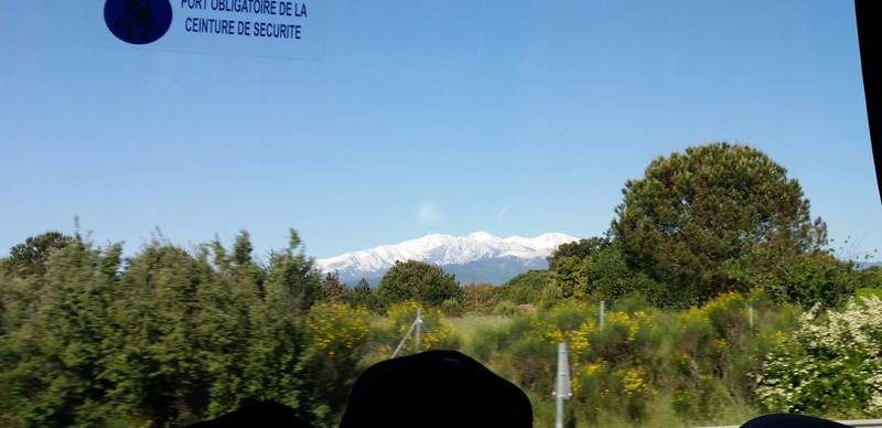 Pyrenees mountains from the bus