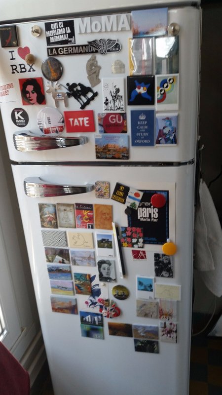 I love this woman just for her fridge magnets
