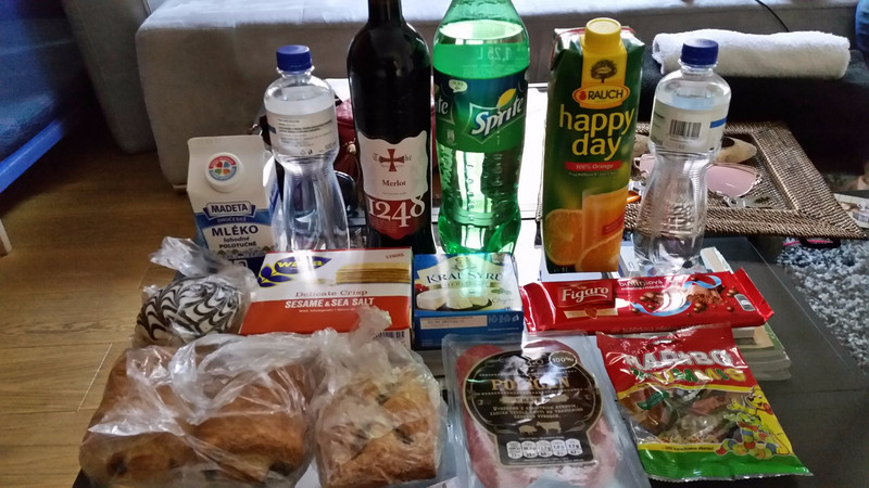 Supermarket supplies - total cost 406 Koruna (or $23.50)