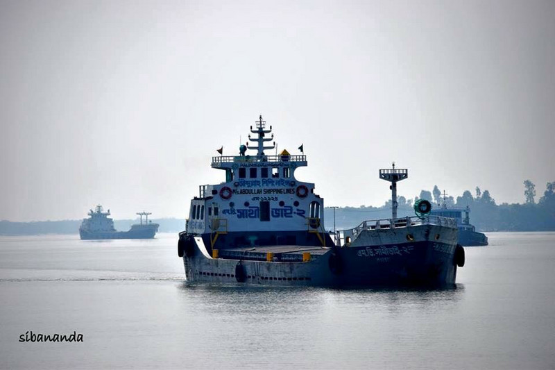 Foreign Ships crossing Sundarban's 
