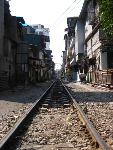 Railway track through the city
