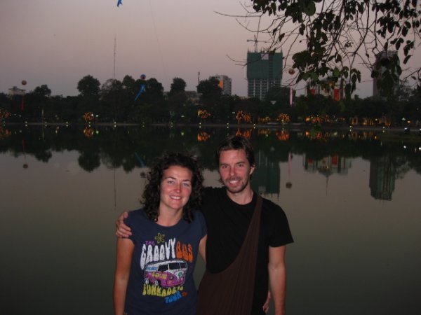 Lee and Michelle on Hoan Kiem Lake