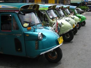 These little tuk tuk whizzed around town and all had cherry bomb exhausts!