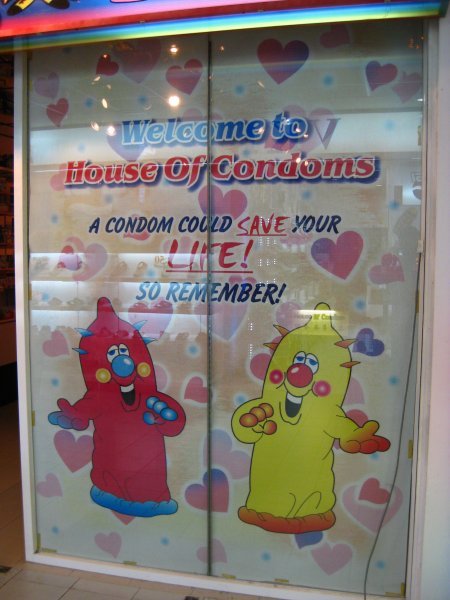 We found this condom shop in the shopping mall