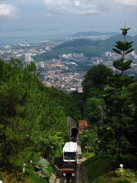 The shuttle on the way back down from Penang hill 