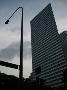 Office blocks dominate the skyline