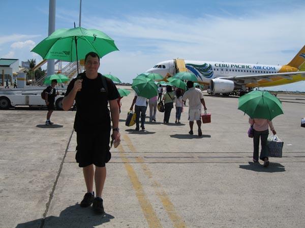 umbrellas on the tarmac