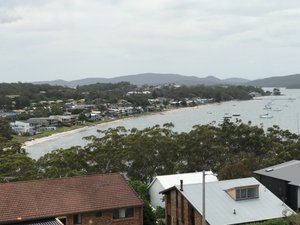 The view from Liz’s house in Salamander Bay