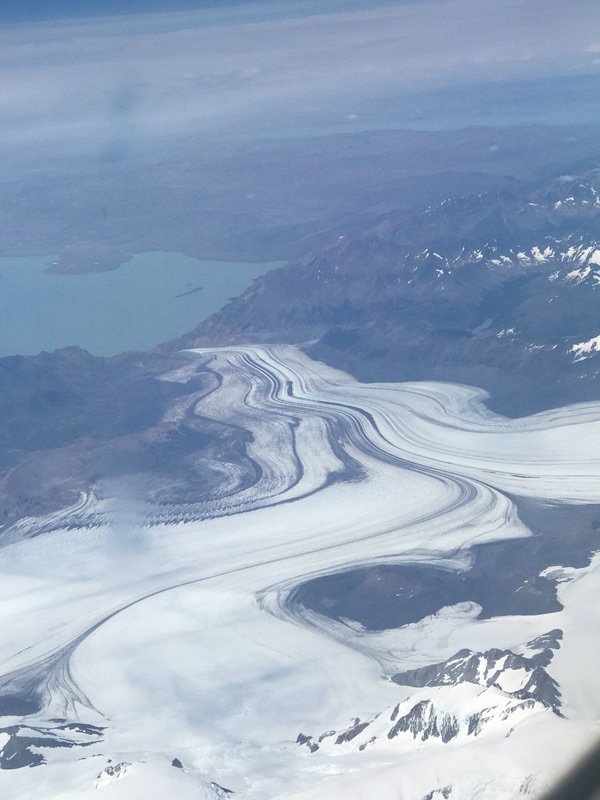 Glacier on flight south to Puerto Natales