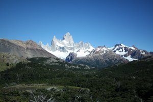 First glimpse of Mount Fitz Roy