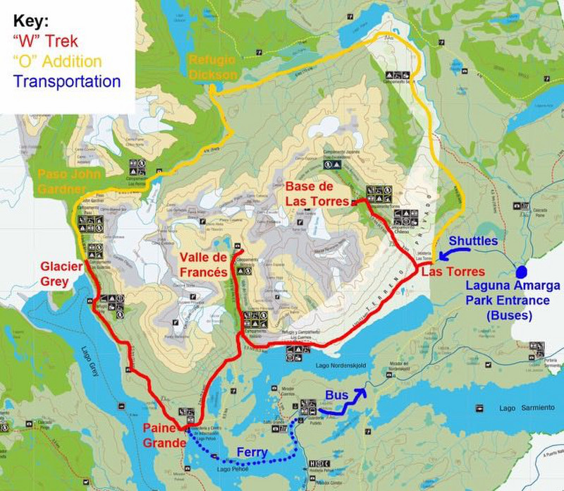 The "W" Trek, Torres del Paine NP 