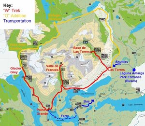 The "W" Trek, Torres del Paine NP 