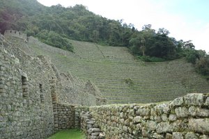 What the terraces at Wiñay Wayna look like from below!