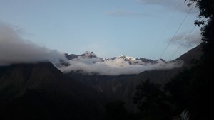 Verónica Glacier visible at Wiñay Wayna campsite