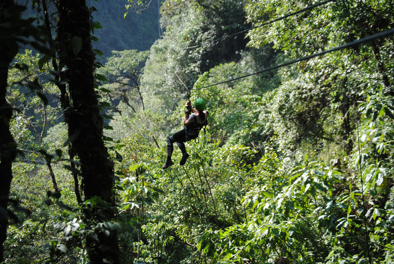 Flying through the rain forest in Baños