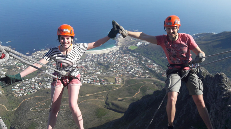 Abseiling from Table Mountain 