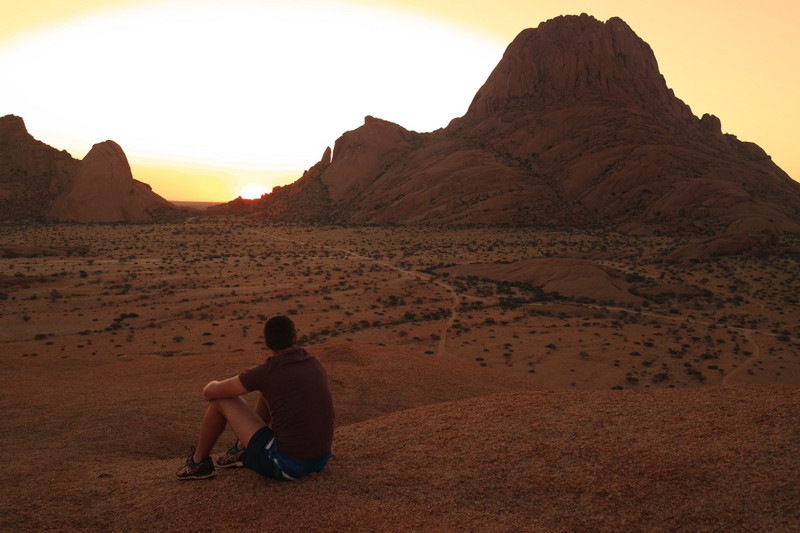 Sunset from the granite peaks at Spitzkoppe 