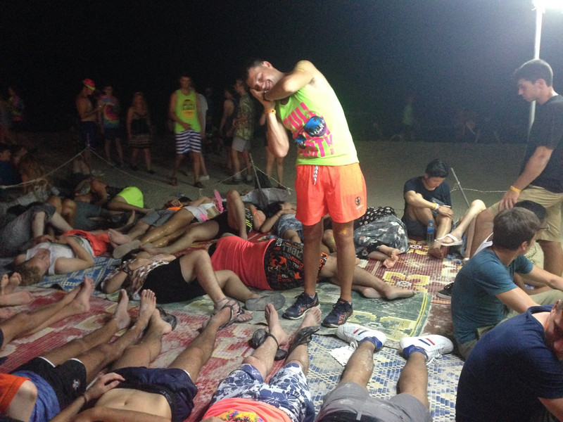 Donal catching 40 winks at the Full Moon Party