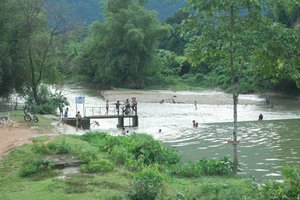 Local kids cooling off, Vang Vieng 