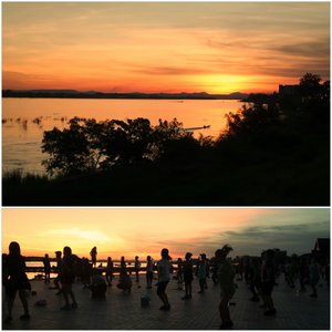Sunset aerobics class with the locals in Vientiane 