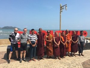 cyclists and monks