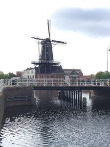 Still windmills in the city center