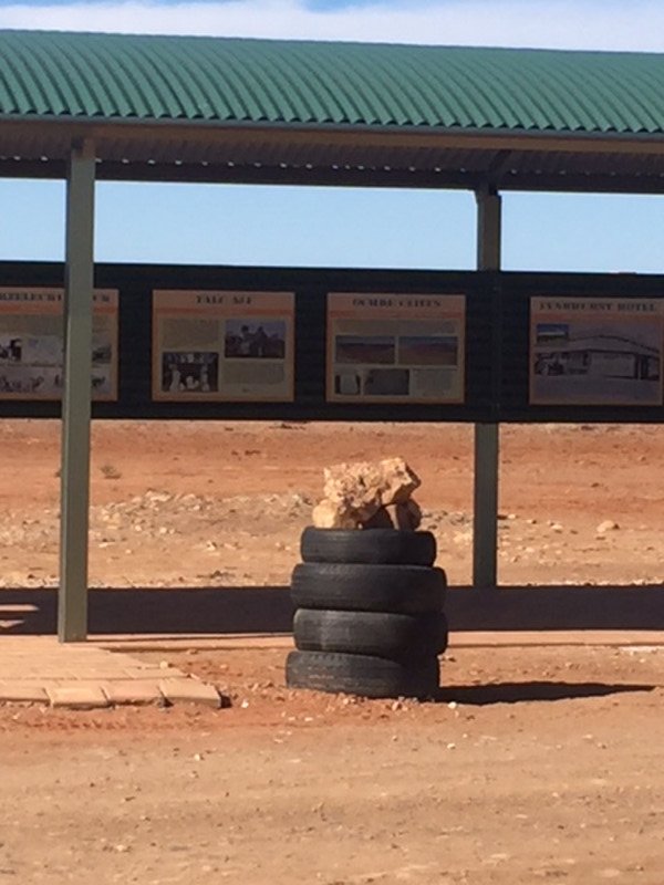 4 tyres and a pile of rocks