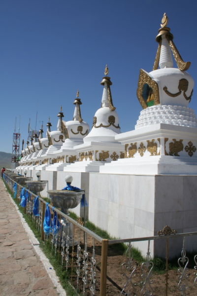 Stupas at the hilltop of Javkhlant Tolgoi