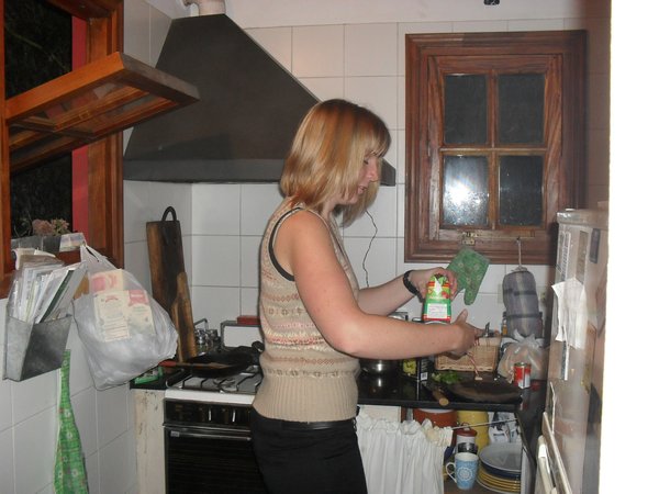 Hannah in her kitchen