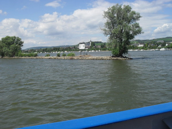 Car ferry across the Rhine