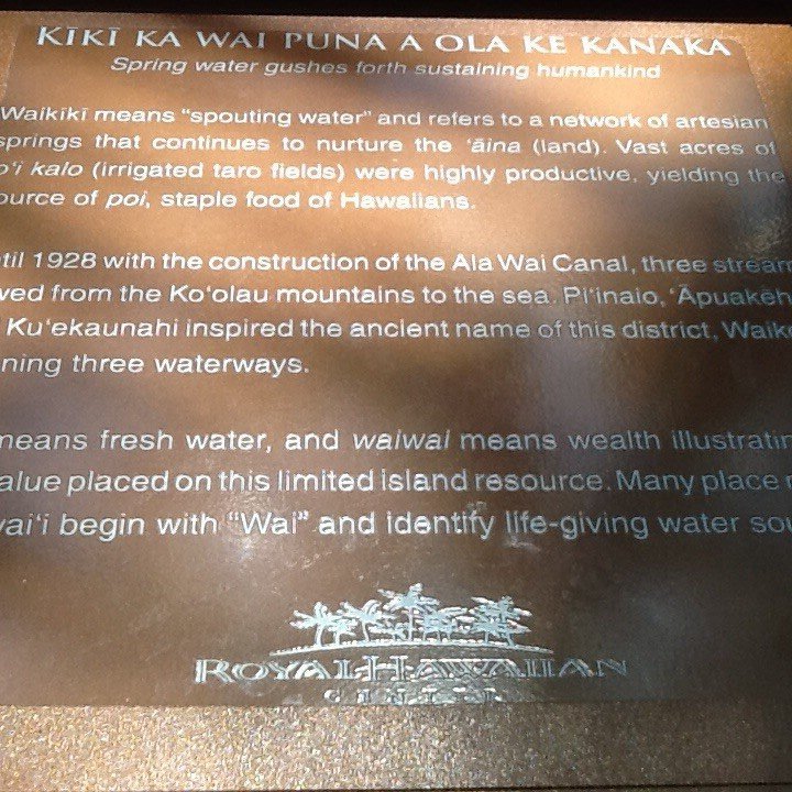 The story of Waikiki-Wai is water, same as Maori