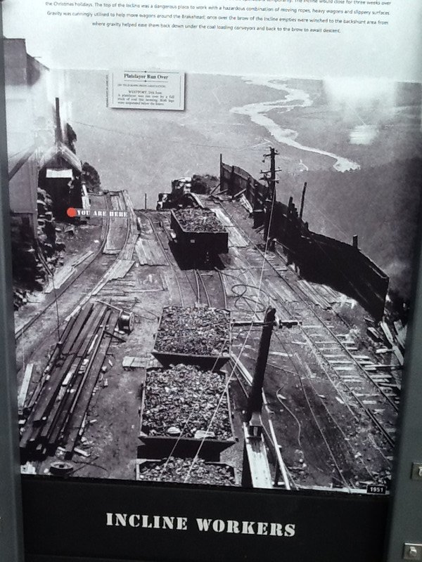 The incline taking coal from the top to the sea
