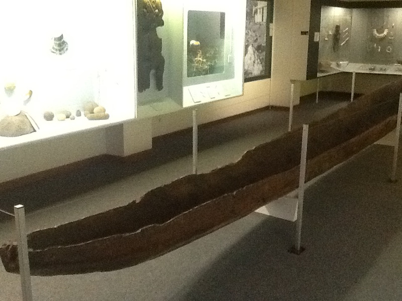 Early Maori canoe single tree trunk
