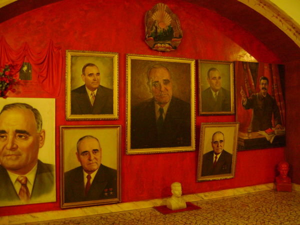 Wall of communist paintings