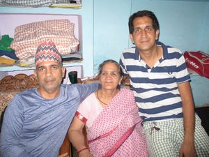 Ajay (wearing Nepali hat), Mother and Navin