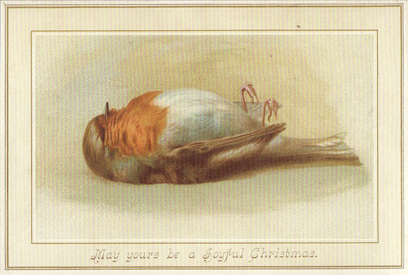 Dead Robin Victorian Xmas Card