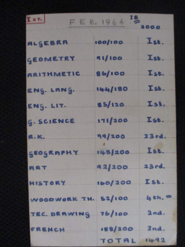 First Exam Results February 1964