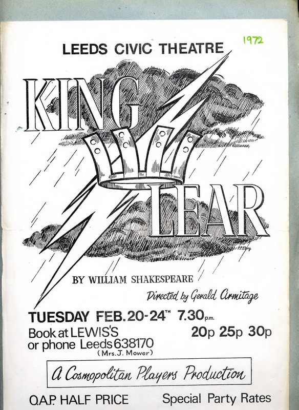 1973 'King Lear' flyer