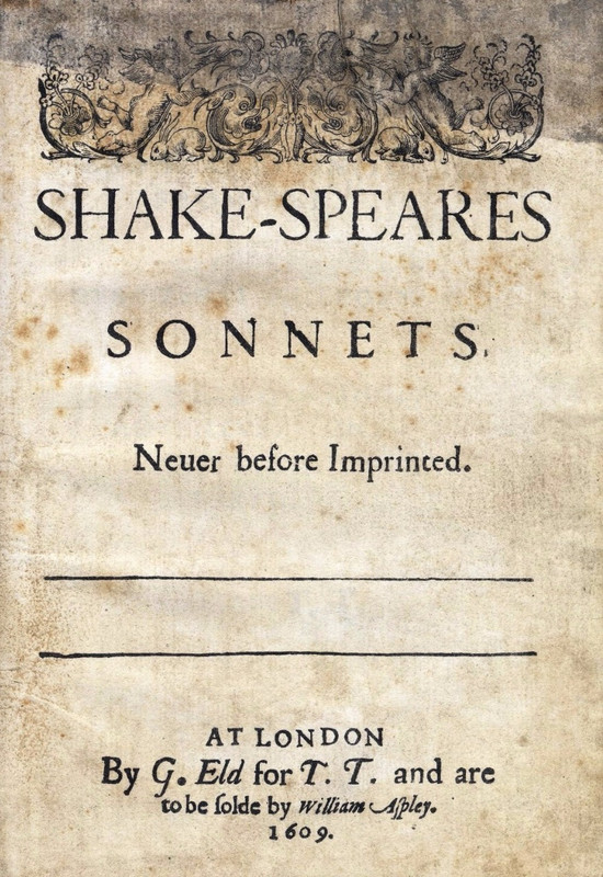 Original 1609 Frontispiece of the Sonnets