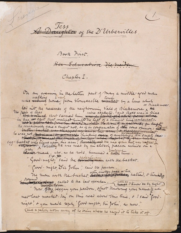 Page 1 of Hardy's Manuscript
