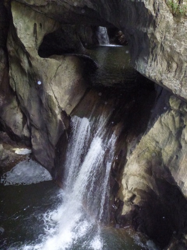 Waterfalls near caves