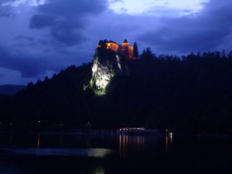 Bled Castle at dusk