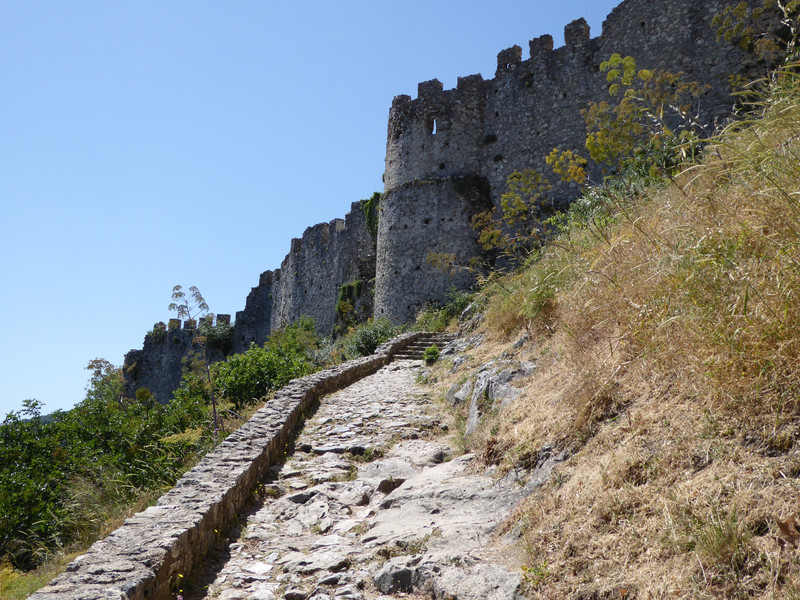 The fortified walls of Mystras
