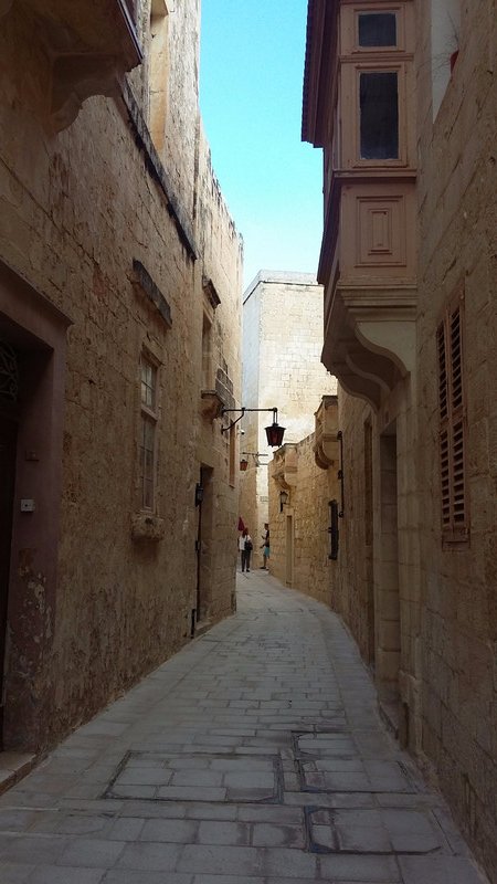 Limestone street in Mdina