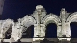 Arles Arena at night