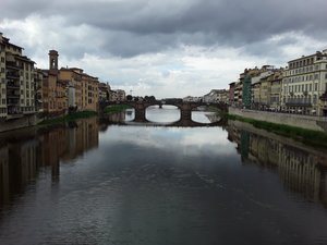 Looking from the bridge down the Arno