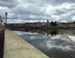 The wide Arno is very low at present