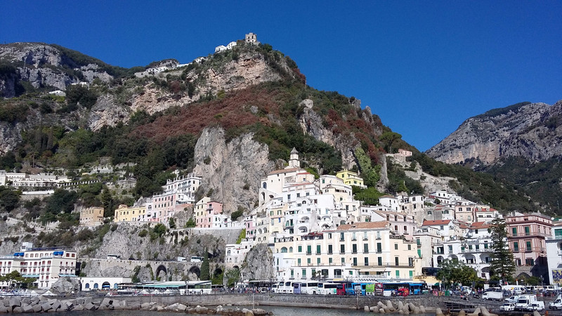 Amalfi under the steep cliffs