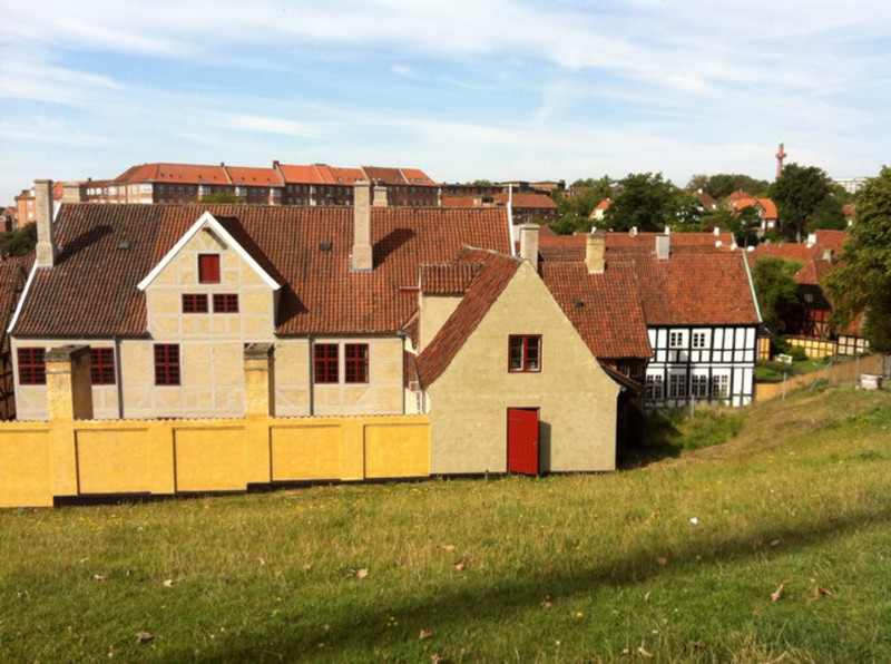 Aarhus - View of the Old City from Botanical Park